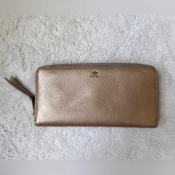 Fossil Handbags - Fossil Gold Leather Wallet